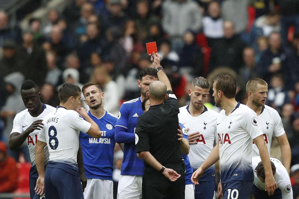  Joe Ralls was sent-off for Cardiff, prompting a furious row