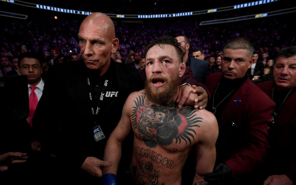  Conor McGregor left the arena after his devastating defeat and brawl