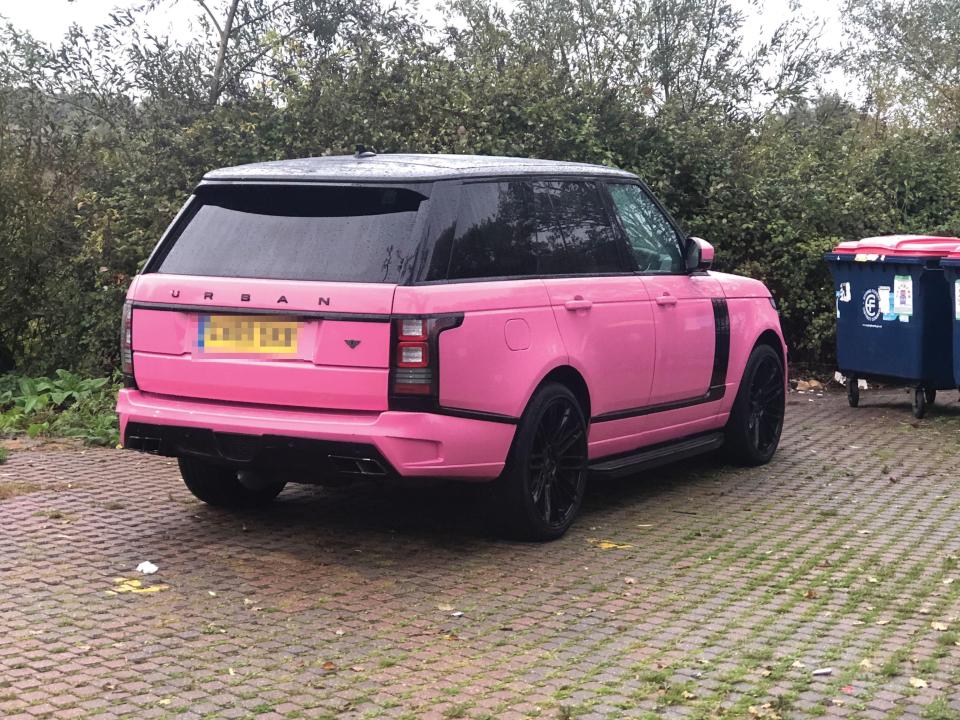  Katie was banned from driving for six months after being caught speeding in her hot pink car