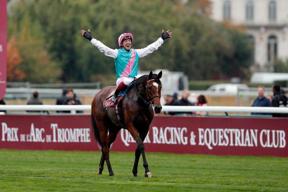  Frankie Dettori is all smiles after Enable's repeat win