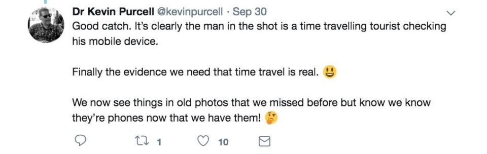  Dr Kevin Purcell claimed that the snap proved that 'time travel is real', but others were more sceptical