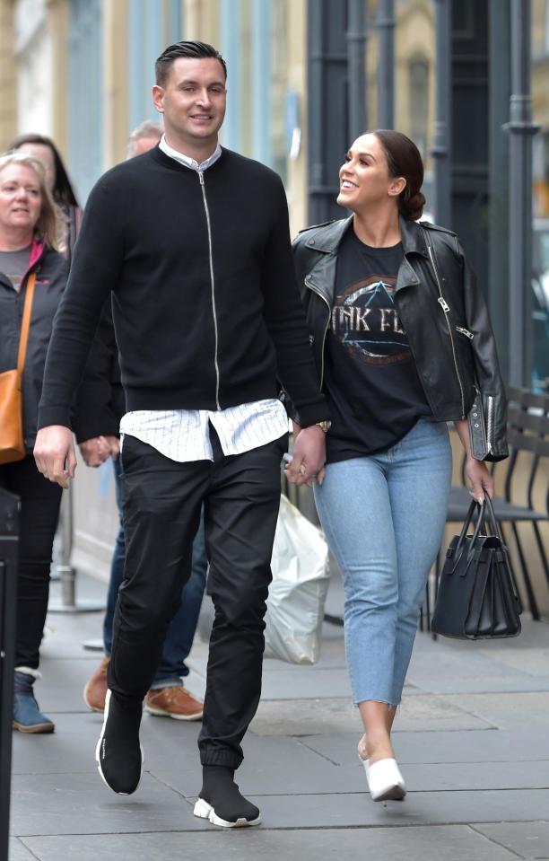  Vicky Pattison gazes lovingly at her fiancé John Noble on a shopping trip in Newcastle