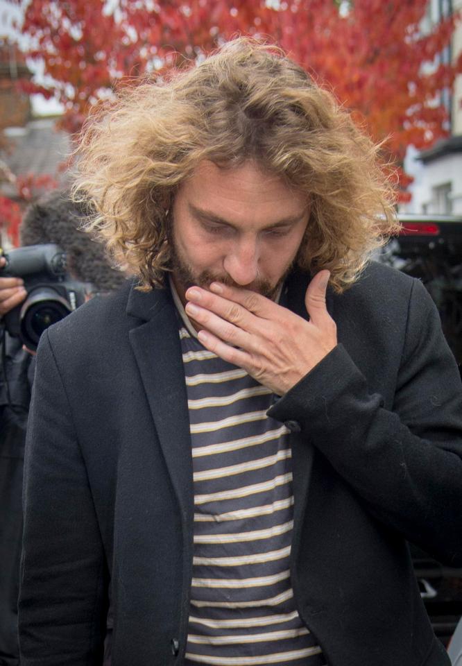  Comedian Seann, 32, looked ashen faced after he was seen heading to rehearsals after pictures of his snogging Katya on a night out were published