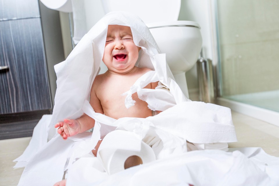 Kids can often cause chaos, especially when they get hold of the toilet roll