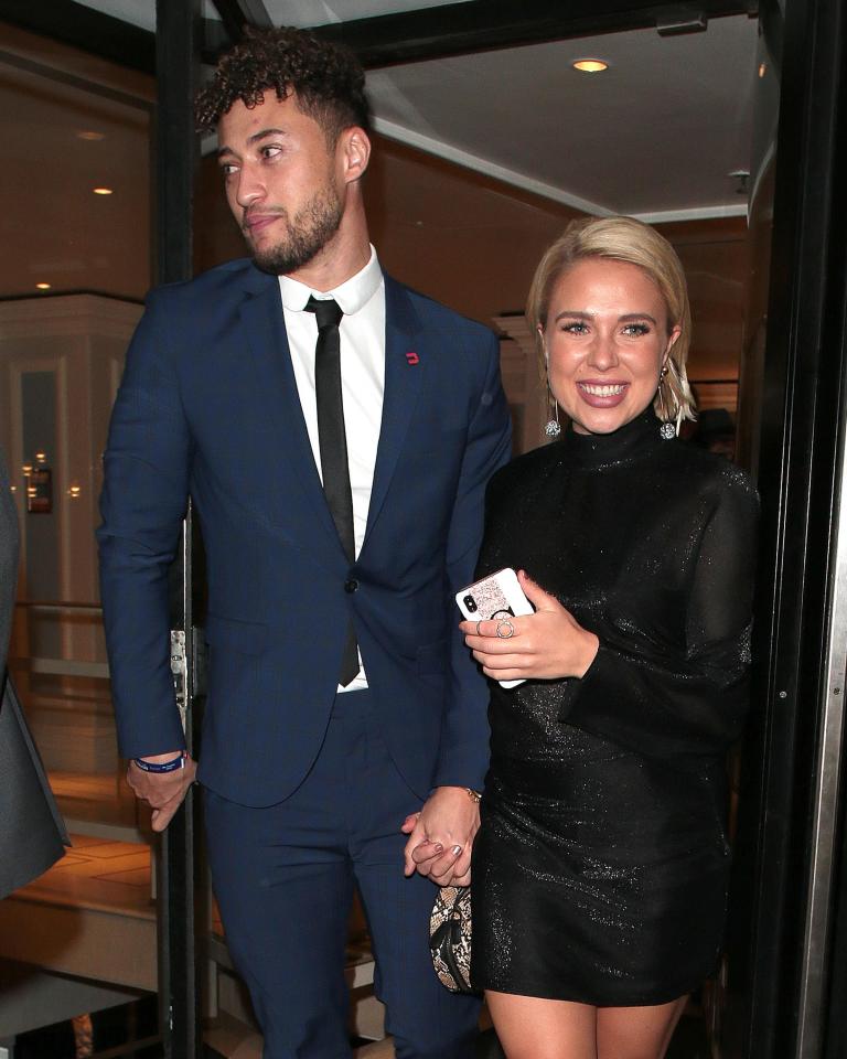  Myles Stephenson and Gabby Allen held hands as they left a star-studded football bash