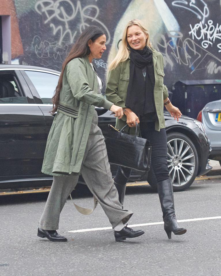  Kate Moss and Demi Moore rocked matching ensembles as they hit the shops in Notting Hill