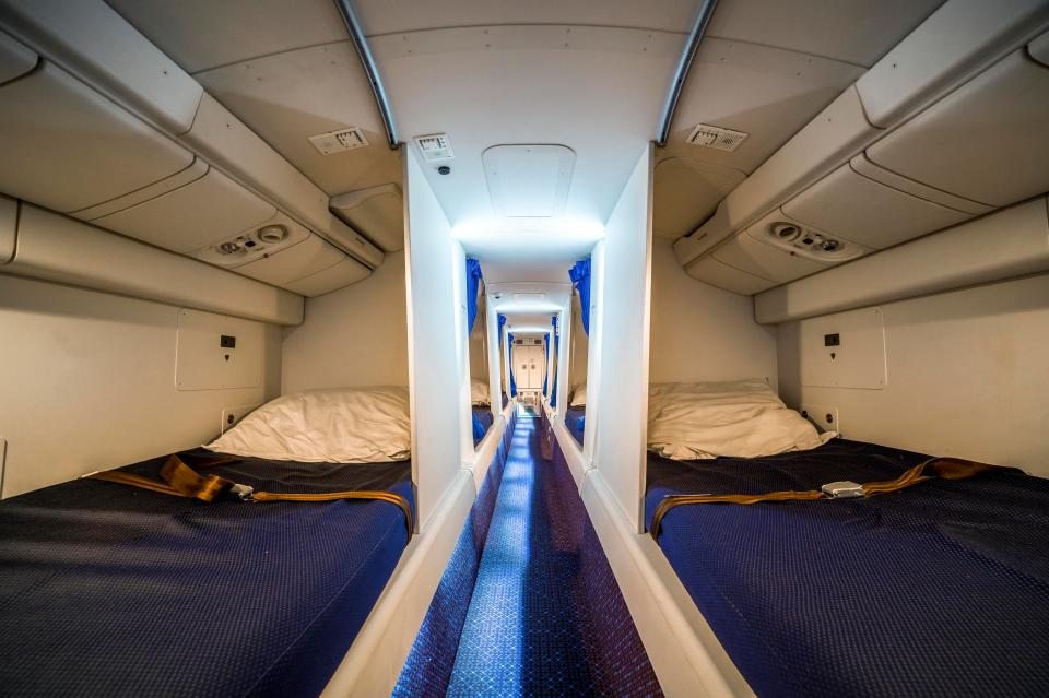  Most long-haul aircraft are designed with crew compartments for attendants to nap and take a break