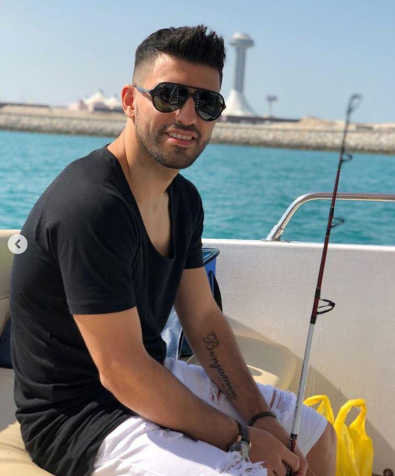  Aguero, pictured on a fishing trip in Miami, once reportedly went fishing in Blackpool