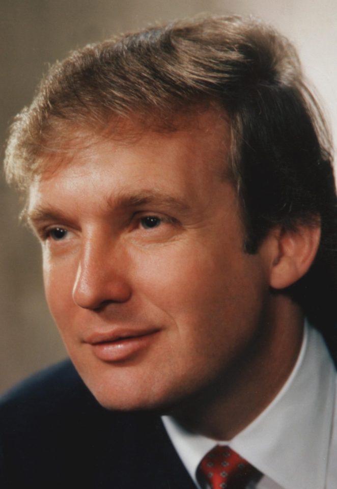  A young portrait of Trump during his days as a real estate mogul, dated 1983