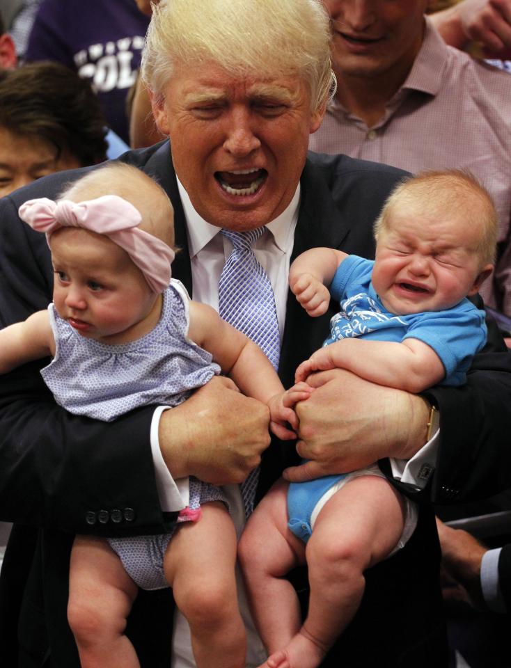  The expressions on the babies' faces may have been similar to voters' after they heard Trump had been elected