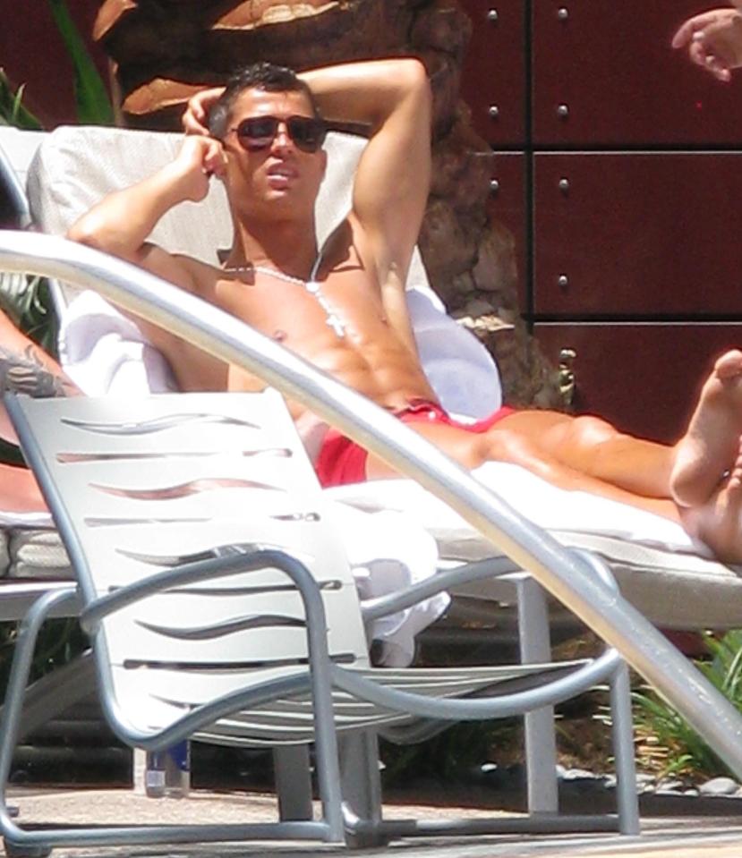  Cristiano Ronaldo pictured on a sun lounger on the day of the alleged attack