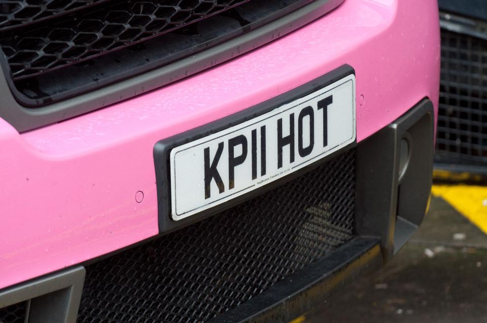  Katie splashed out on a custom number plate too