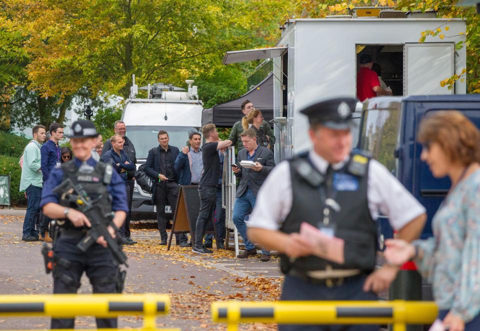  Police and workers prepare for the big event in Windsor