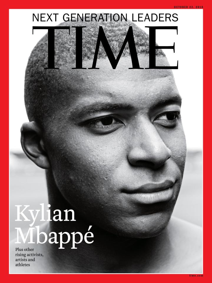  Paris Saint-Germain ace Kylian Mbappe is just the fourth footballer to appear on the cover of Time magazine