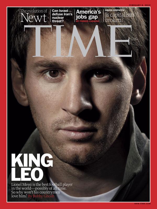  Barcelona legend Lionel Messi featured on the cover of Time in February 2012