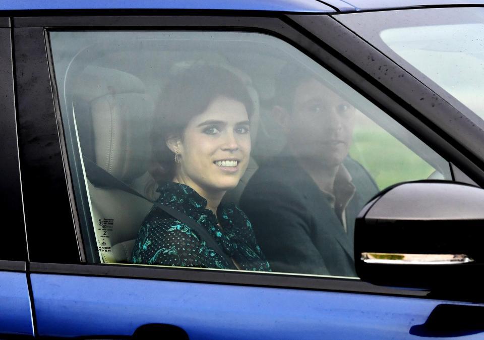  Princess Eugenie arriving at Windsor Castle with Jack Brooksbank ahead of their fairy-tale wedding