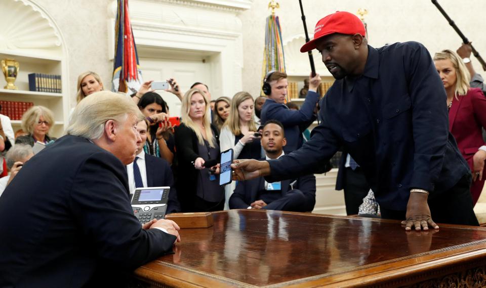  Donald Trump was stunned into silence during today's meeting with the rapper