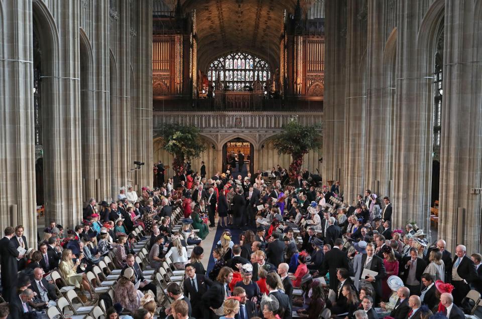  Guests were seen starting to fill St George's Chapel at 10.30am