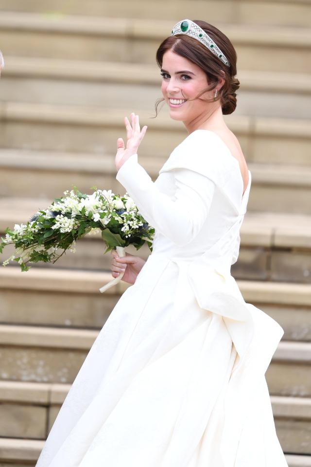  Princess Eugenie looked stunning as she arrived at the wedding today