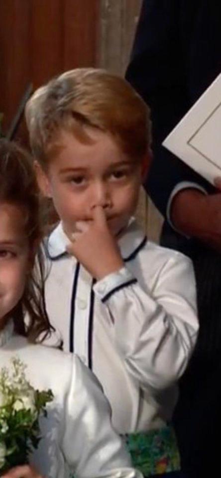  Prince George was spotted picking his nose before walking up the aisle