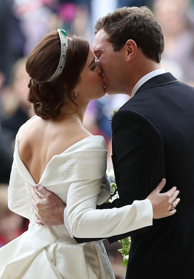  The pair were two of many stars who watched Princess Eugenie and Jack Brooksbank tie the knot in Windsor yesterday (above)