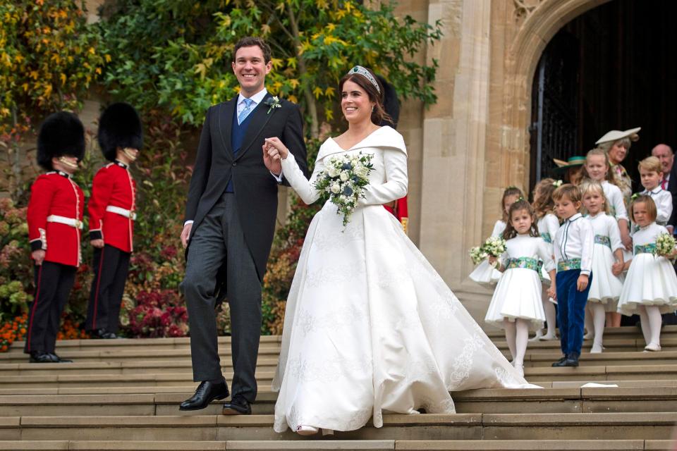  Princess Eugenie looked stunning in a full-skirted Peter Pilotto gown