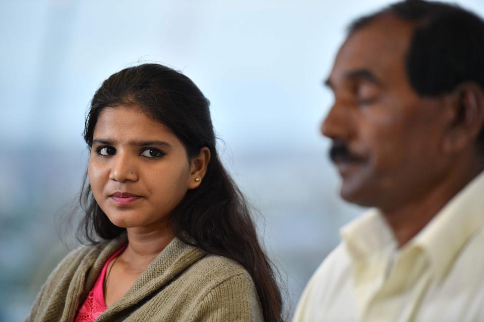  Her husband Ashiq Masih, right, and their daughter Eisham Ashiq, speak during an interview in London