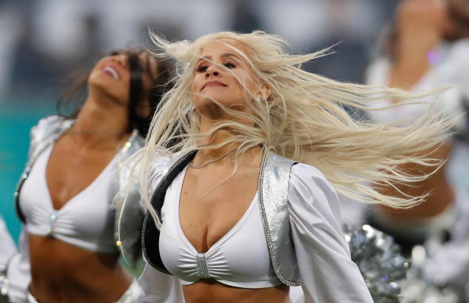  Cheerleaders pulled out all the stops despite the bleak weather