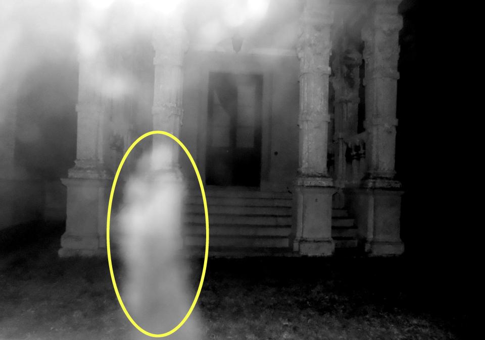  The two cuddling ghosts were spotted outside Revesby Abbey in Lincolnshire