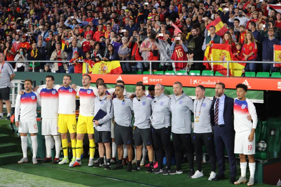  Spain could face a fine after fans whistled during the English national anthem