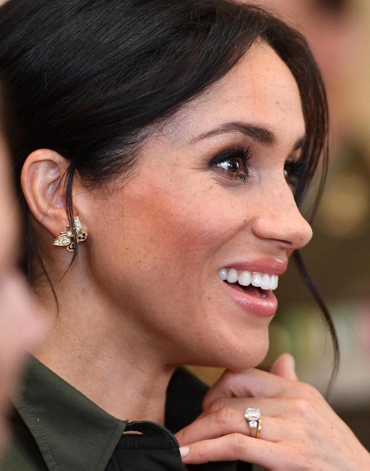  Meghan's butterfly earrings and gold bangle were from Princess Diana's jewellery collection