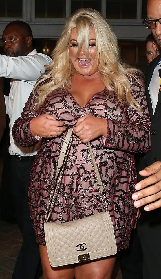  Gemma Collins seemed to be finding something quite funny as she left