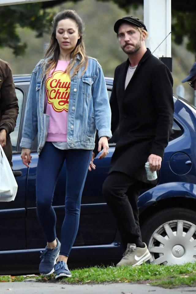  Katya Jones and Seann Walsh looked serious as they were spotted taking a break from rehearsals