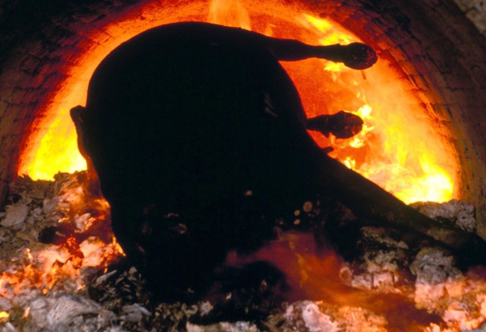  A cow is cremated during the mad cow disease outbreak in 1996