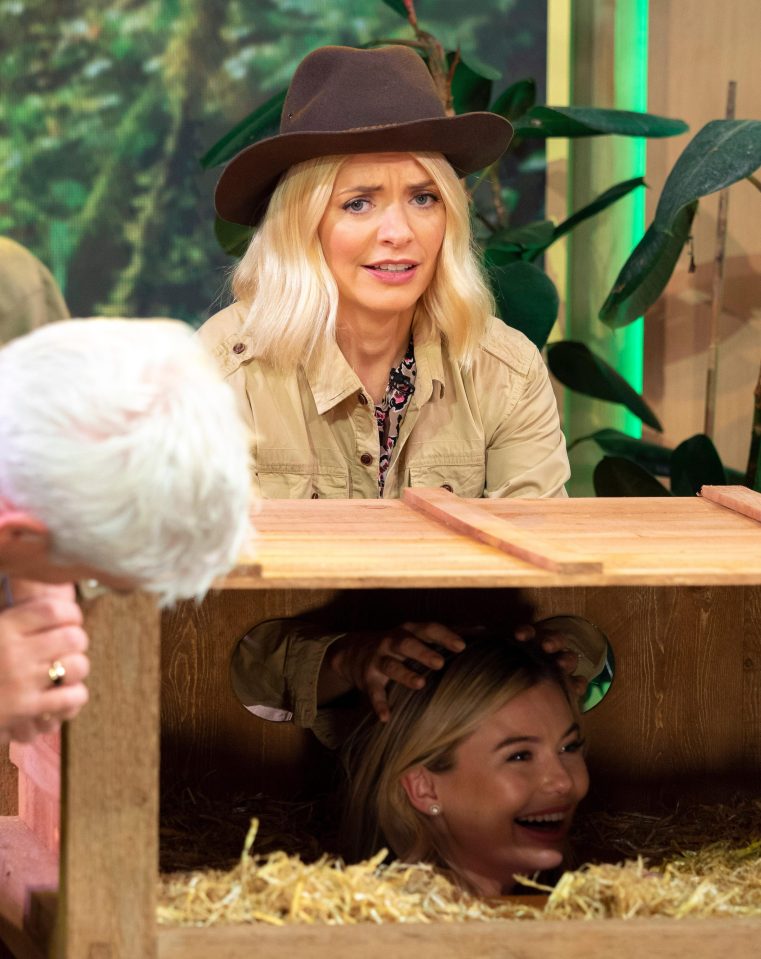  Holly did a Bushtucker Trial on her final day hosting This Morning - one involved feeling inside a box containing last year’s ­winner Georgia Toffolo