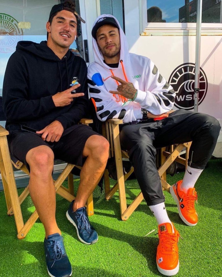 Neymar was in Portugal to watch pro surfer Gabriel Medina in a competition