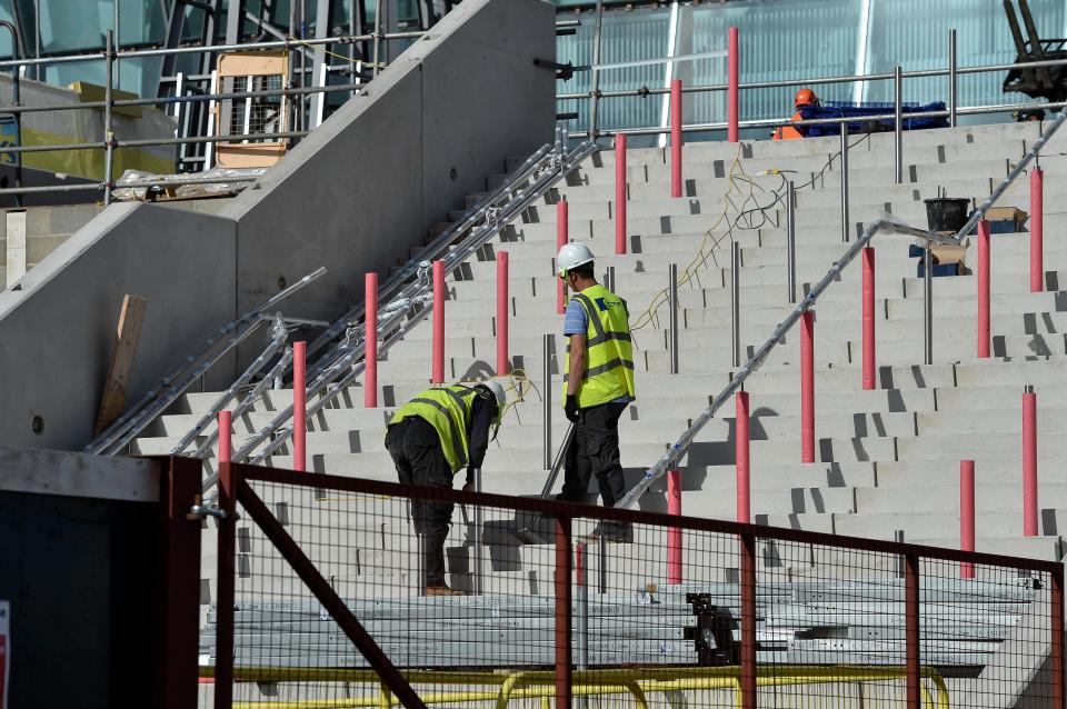  Work is still being carried out on Tottenham's new stadium