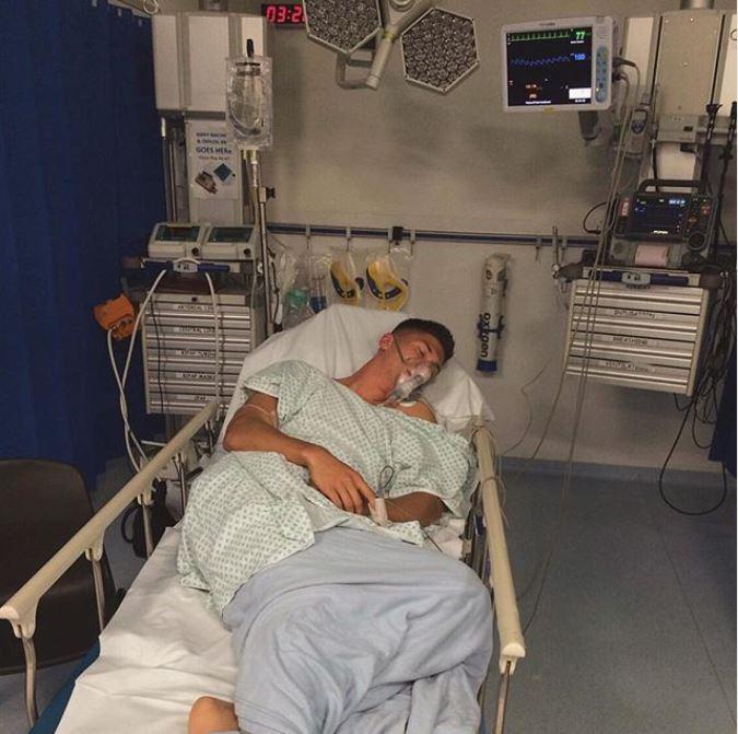  Jack Fowler shared this shocking picture of himself in hospital to help raise awareness of allergies