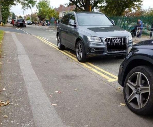  Anita Partridge’s Audi Q5 was pictured parked on double yellow lines