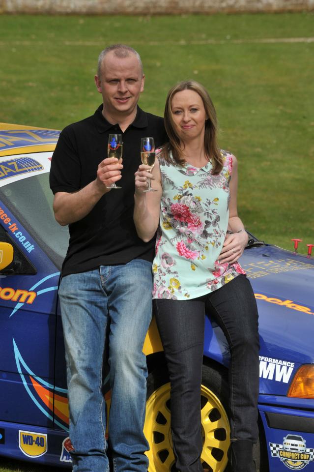  Neil Trotter and his partner Nicky Ottaway celebrate his 2014 mammoth win with some bubbly