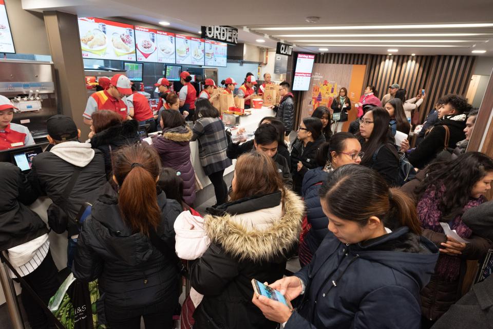  There were huge queues inside the restaurant when people finally got through the doors