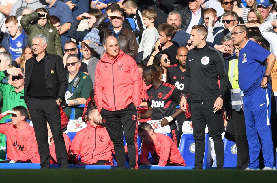 Rival bosses Jose Mourinho and Maurizio Sarri watch the tense climax to the Stamford Bridge stalemate