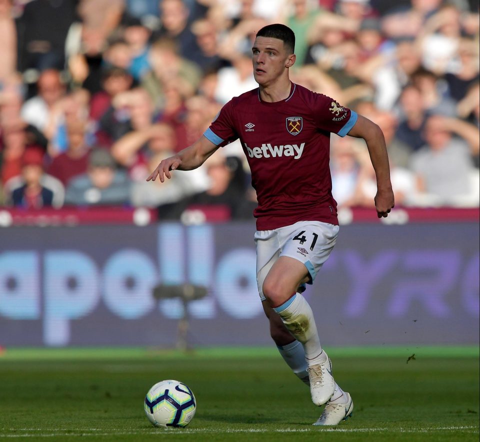  West Ham have used Declan Rice in central midfield this season