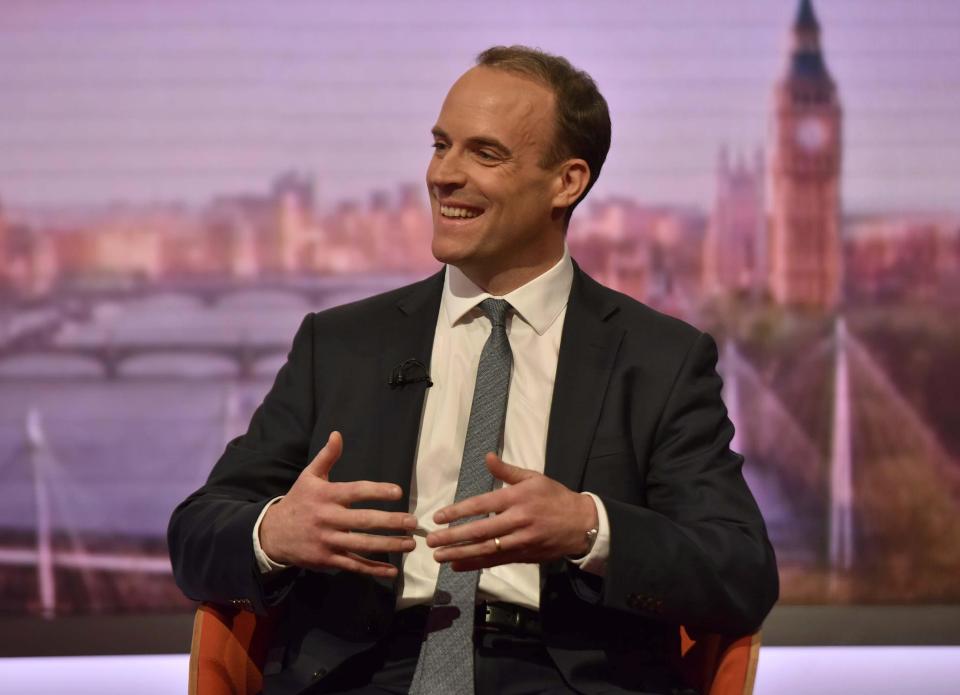  Brexit secretary Dominic Raab. He has warned of a 'go slow' plot by the French