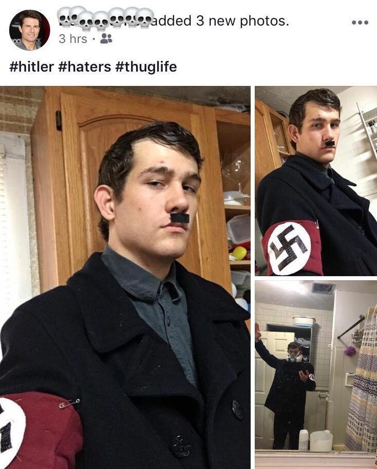  This guy thought it would be funny to dress up like Adolf Hitler