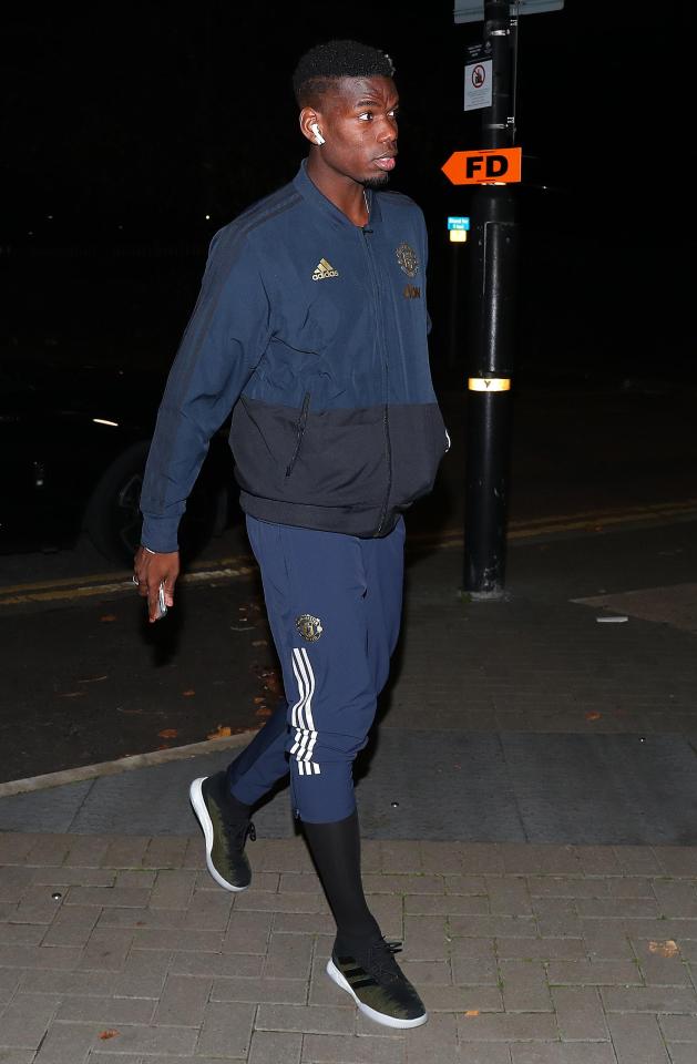  Paul Pogba led the way as the players arrived at the Hilton