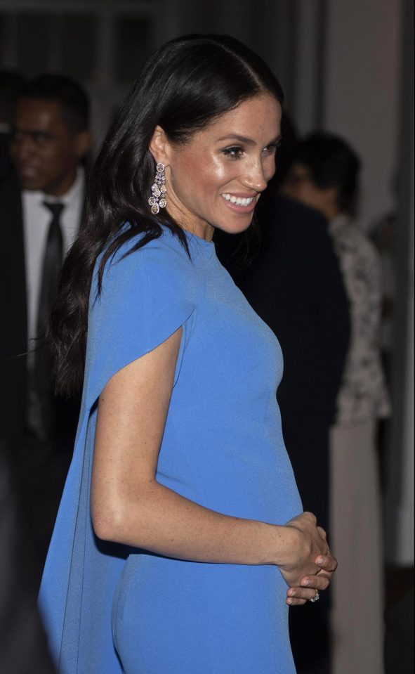  People have claimed that Meghan Markle's bump looks larger in the evening, as shown on October 23 - and there might be a reason for this