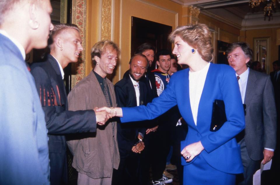  Princess Diana met the band in their heyday with the Bee Gees in the background