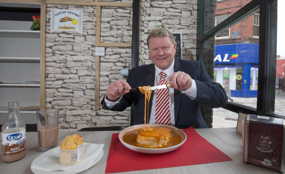  Bryce enjoys the 1,800 calorie sandwich famous in Oporto and popular among Wolves' stars