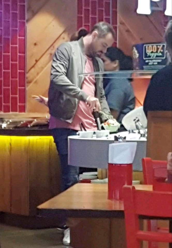  Danny Dyer was spotted enjoying lunch at Pizza Hut with his wife Joanne Mas over the weekend